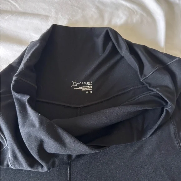 OFFLINE by Aerie Real Me Xtra Crossover Leggings - XL - Black - Pocket 7/8 - Picture 10 of 12